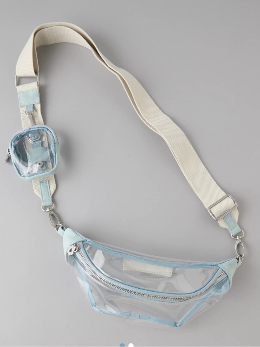 American Eagle Clear Sling Bag Faded Blue Denim NWT